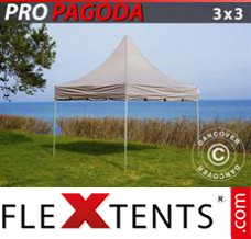 Reklamtält FleXtents PRO Peak Pagoda 3x3m Latte